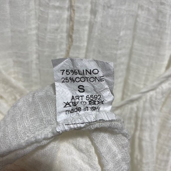 Sunflower Cold Shoulder Women's Top Light Weight Linen Size M ~Made In Italy - Picture 6 of 6